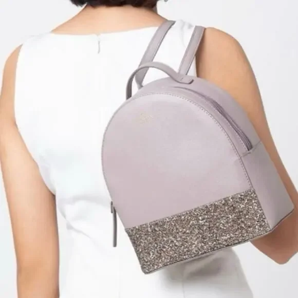 Kate Spade Greta Court Sammi Backpack in Gray Taupe Kate Spade Sammi Greta Court Glitter Small | Mercari main image 2